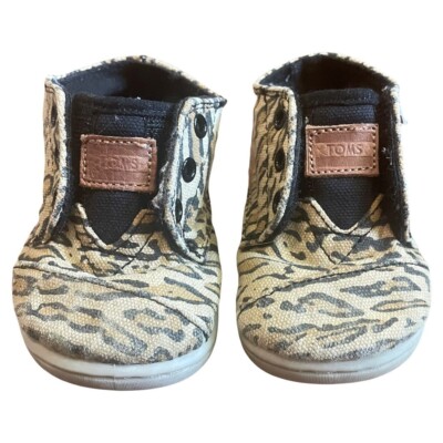 Tom's Brown Ocelot High Top Sneakers Size 4 Toddler