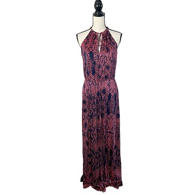 PARKER Jersey Halter Maxi Dress Blue Pink Python Print Size XS | eBay