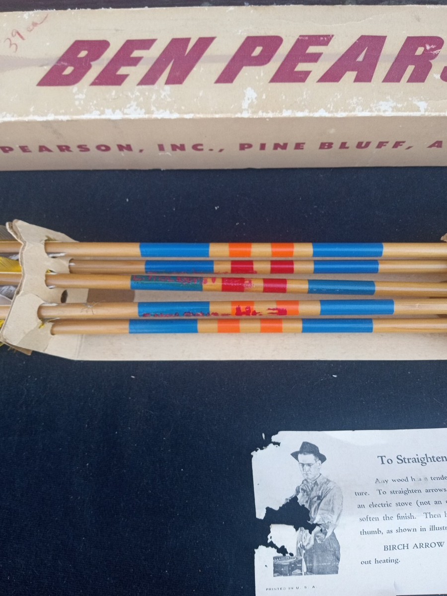 Vintage Ben Pearson Wooden Cedar Traditional Practice Arrows In