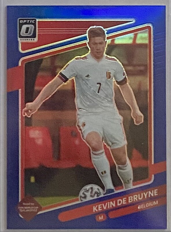 2021-22 Panini Donruss Road To Qatar Optic Blue Prizm #11 KEVIN DE BRUYNE /99