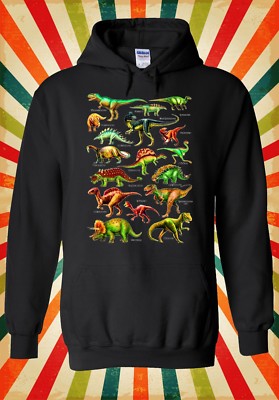 Dinosaurier Namen Arten lustig Neuheit Männer Frauen Unisex Top Hoodie Sweatshirt 1267
