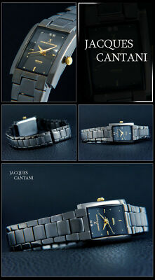 JACQUES CANTANI Memory JC-546 Pretty Women's Watch Very Elegant Ion Black Plate