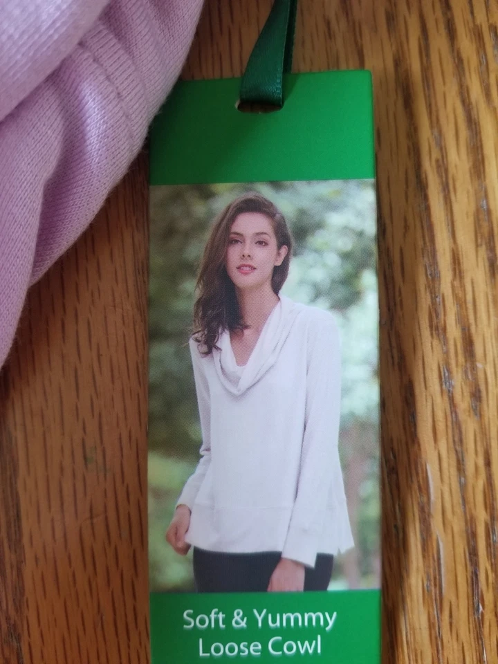 New Womens Green Tea Soft & Yummy Loose Cowl Shirt Blue Green Purple Beige Pink - Image 2 of 3