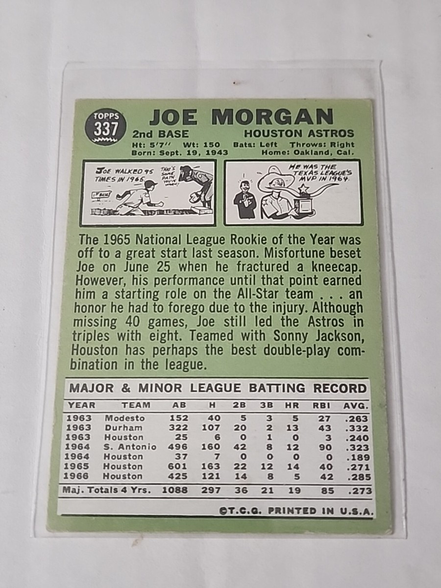 1967 Topps Set Break Joe Morgan #337 NR-MINT | eBay