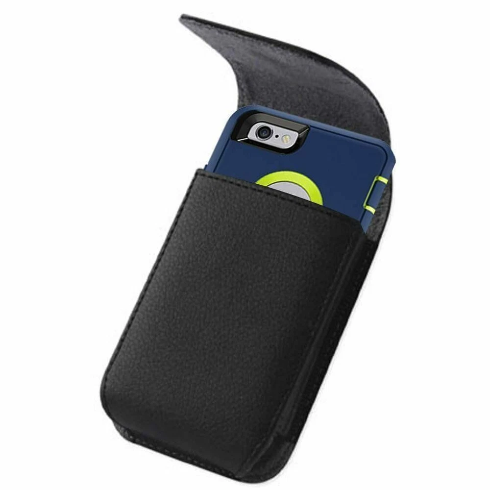 XL VERTICAL LEATHER RUGGED CELL PHONE HOLDER POUCH CLIP BELT LOOP CARRYING CASE - Image 2 of 4