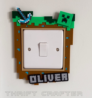 Personalisierte Minecraft Kinderzimmer Lichtschalter Abdeckung