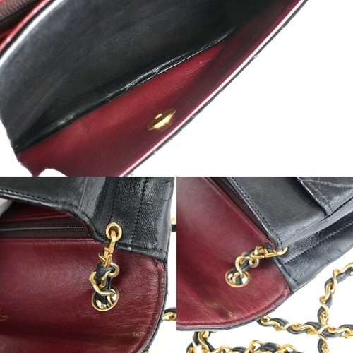 CHANEL CC Logo Matelasse Chain Shoulder Bag Leather GHW Black Vintage 645RK074 - Picture 15 of 18