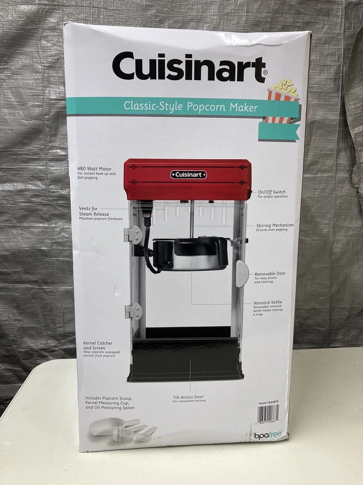 Cuisinart PCM-56PC Classic-Style Popcorn Maker Red 10 Cups - Image 2 of 3