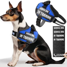 Service Dog Vest,8 Dog Patches No-Pull Service Dog Harness with Handle,Person...