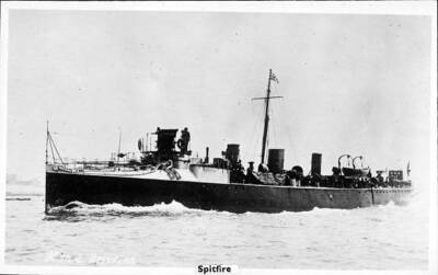 British Royal Navy Battleship Torpedo Boat HMS Spitfire SHIPPING NAVAL OLD PHOTO