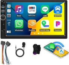 Double 2 Din 7  Car Stereo Touch Screen Apple CarPlay Android Auto BT MP5 Radio