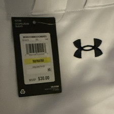 Under Armour Men's Baseball/Softball Pants White Tapered Fit Size M