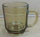 Vintage Smoked Amber Italian Glass Mug Coffee Cup Brown Yellow Glass From Italy