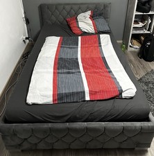 Polsterbett Nizza Led 120x200 CM mit Bettkasten Lattenrost Doppelbett LED Licht