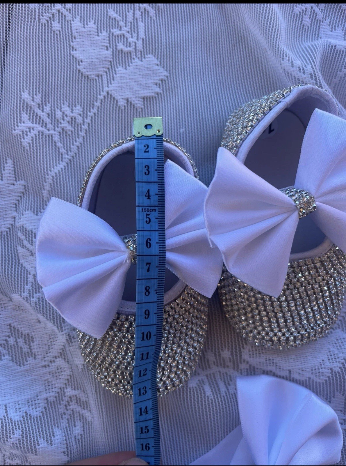 Baby Girls Mary Jane Flats Sparkly Bow Diamonds Princess Dress Shoes