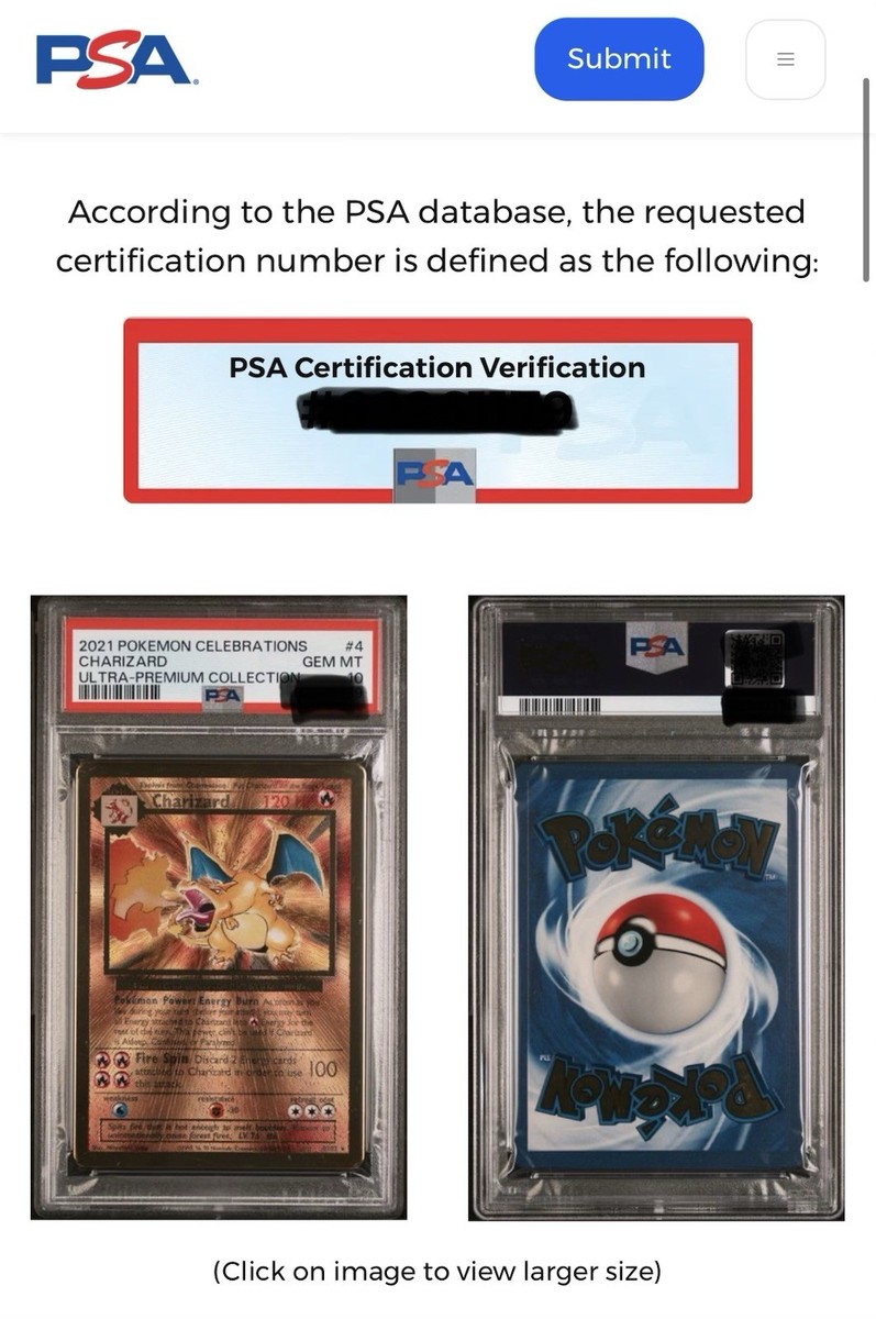 Pokémon Celebrations UPC CHARIZARD Gold Metal Card Promo #4/102