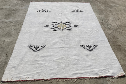 Vintage Traditional Handmade Beautiful Turkish Kilim Floor Rug Carpet 242x169 cm