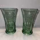 VTG Libbey Coca-Cola Georgia Green Glasses Heavy Flared Tumblers 16oz Barware
