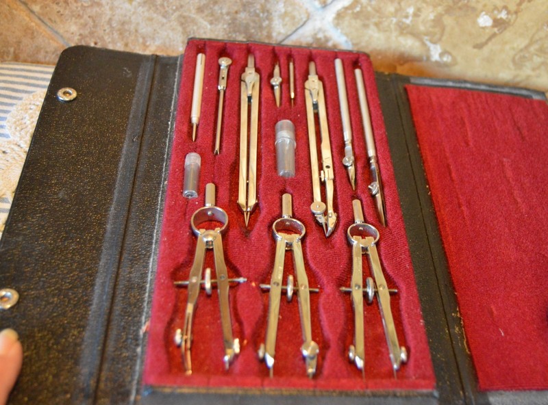 LOVELY VINTAGE ENGINEERING TOOLS BY FULLERTON 218~COMPASSES AND MORE!