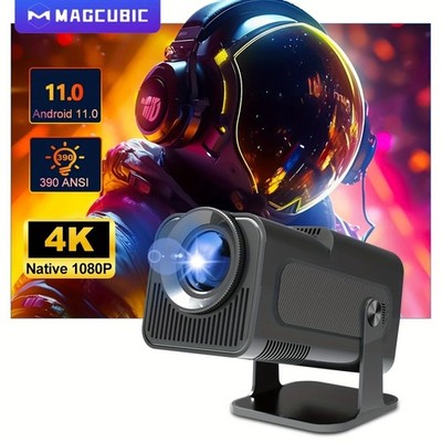 New Mini 4K Android 11 Projector Native 1080P 390ANSI HY320 Dual Wifi6 BT5.0