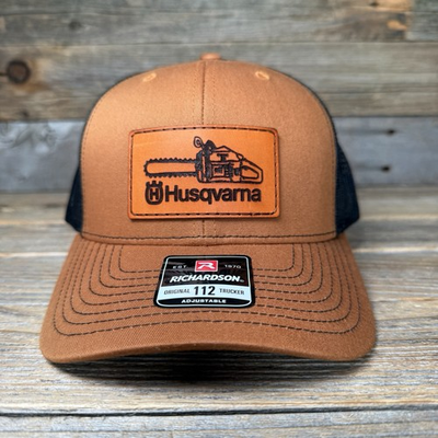 #ad HUSQVARNA RICHARDSON LEATHER PATCH TRUCKER HAT $30.00