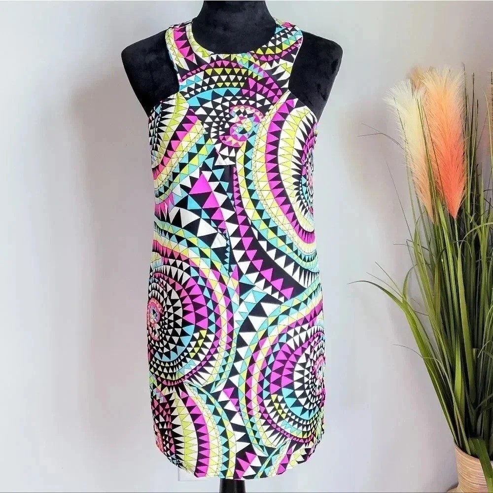 Alice & Trixie Jodi Seide bunt Neckholder Etuikleid Sommerkleid Gr. XS 2 Mod