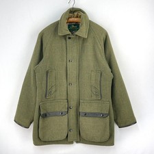 Beaver Tweed Coat Mens 40 Medium Green Derby Wool Shooting Field Jacket