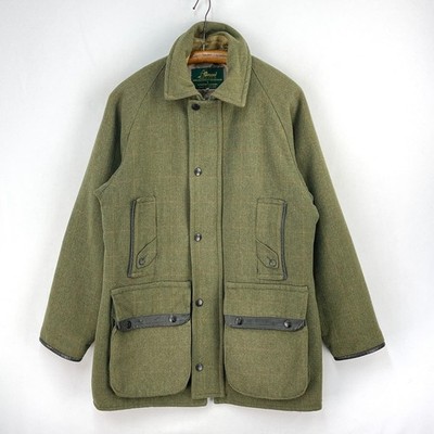 Biber Tweed Mantel Herren 40 mittelgrün Derby Wolle Schieß Feldjacke