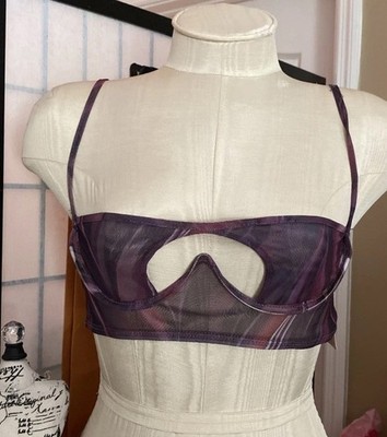  Do Myself  NWT JR L SUPER SEXY Very Sheer Underwire Bra Peekaboo Front