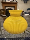 Vintage Student Yellow Ribbed Milk Glass Electric Lamp Shade 7" Fitter