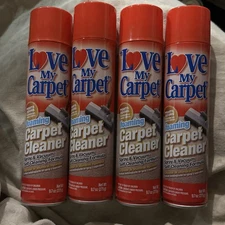 4 cans of ,Love My Carpet Cleaner Foam Spray ,Vacuum Self Cleaning,  9.7oz each 