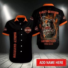 Personalized Harley Motor Racing Davidsonn Casual Button Down Shirt Unisex 