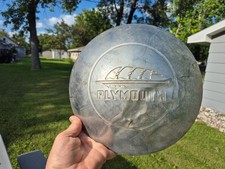 Vtg 1946 1947 1948 Plymouth Sailing Ship Dog Dish Hubcap Man Cave Auto Hot Rod