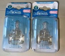 SEALED Dr Brown's Bottle Nipple Replacement Preemie Flow 0m+ 2pk X2 Pack