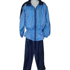vintage Wilson Tracksuit Jacket Pants Set Blue Navy Sportswear Activewear