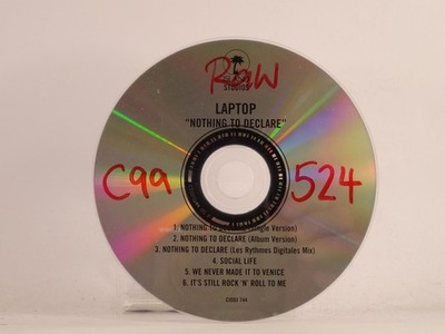 LAPTOP NOTHING TO DECLARE (Y1) 6 Track Promo CD Single including Plastic Sleeve 