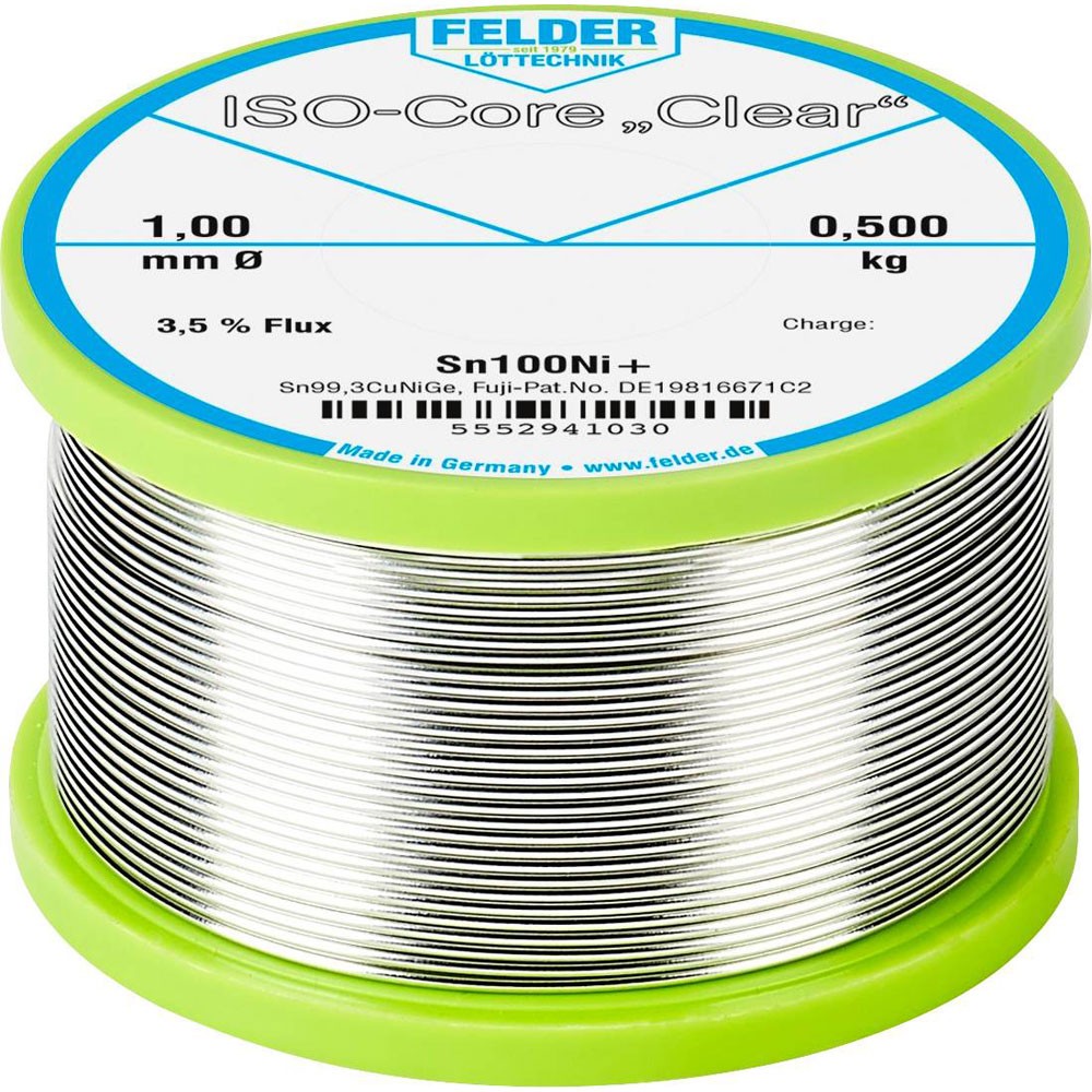 Felder ISO-Core Solder Reel Lead-Free High-Quality 1 mm 0.5 kg
