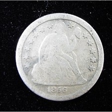 1856-O Seated Liberty Dime New Orleans above wreath Better Date Silver 10C