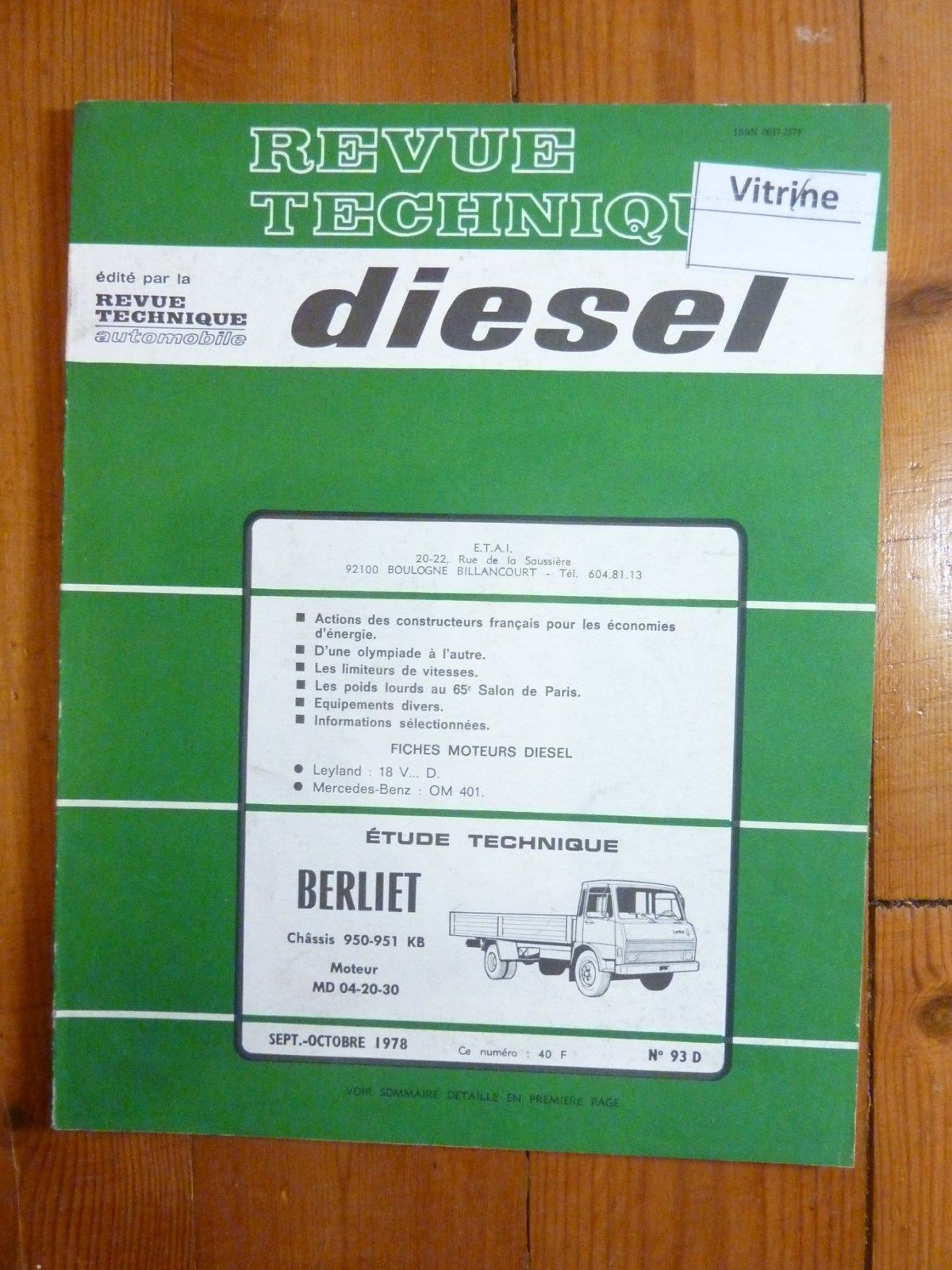 Revue Technique PL Berliet 950 951 guide de réparation mécanique pour camion ancien de collection