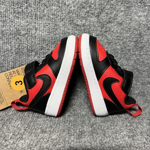 Nike Little Kids Shoes Black Red White Air Force 1 Infant Size 3C DV5458-600 New - Picture 6 of 9