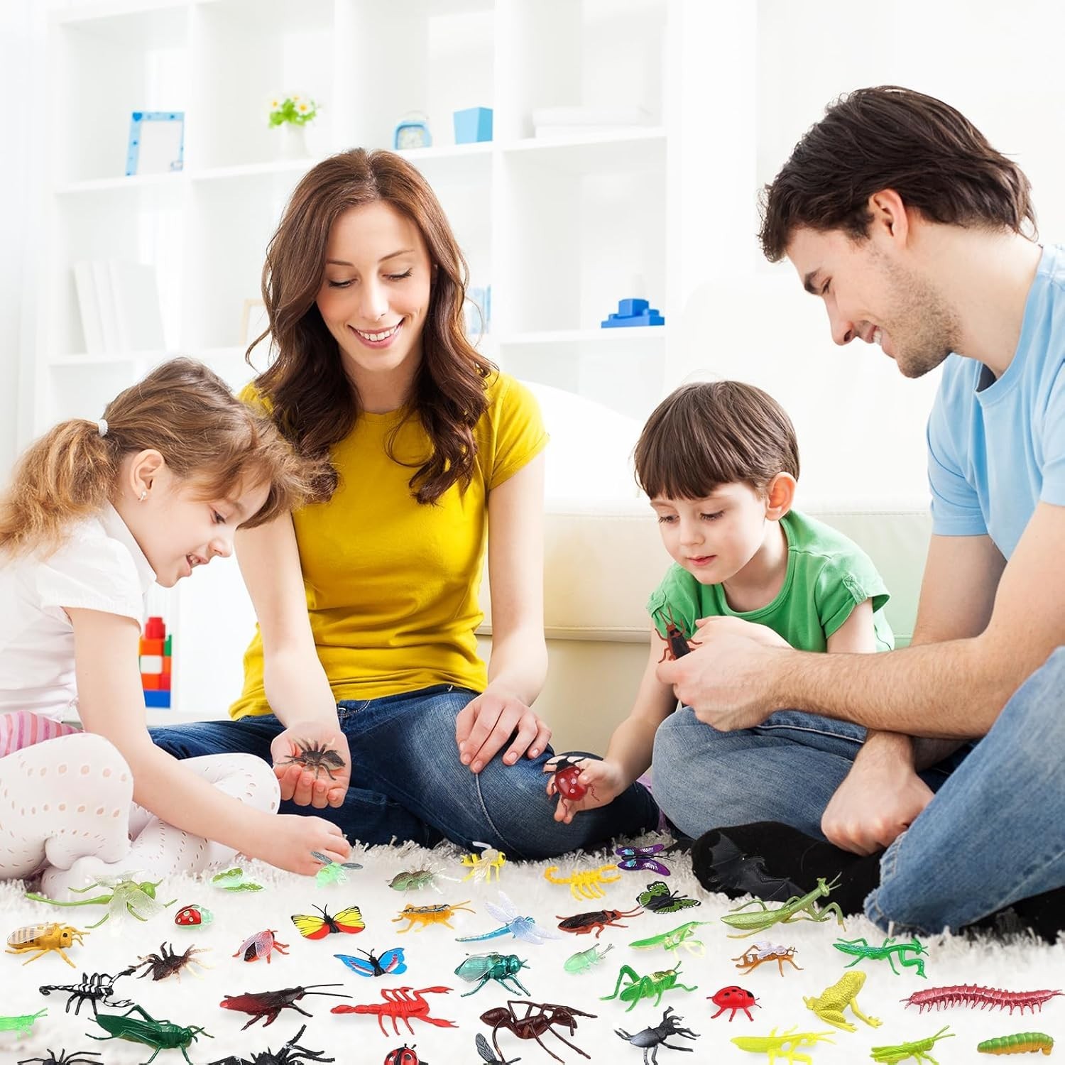 62 PCS Insetti Realistici Set Di Giocattoli per Bambini, Insetti Di Plastica E F foto 6