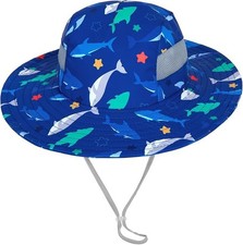 Kids Sun Hat UPF 50 Boy Girl Protection Hat Wide Brim Beach Hats with Mesh and