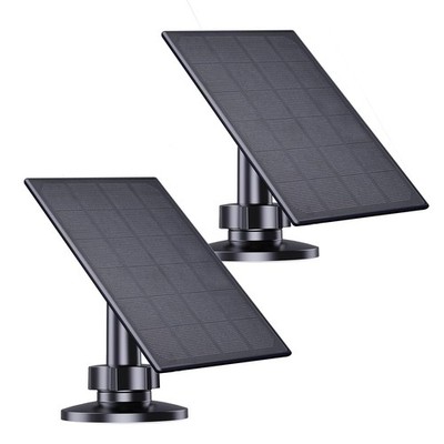 Zivif Solar Panel for Security Camera, 2W Charger with Micro USB Black