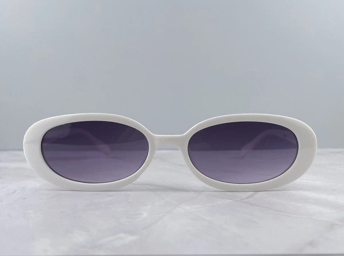 Purple Oval Retro Sunglasses for Women for sale | eBay display picture 2