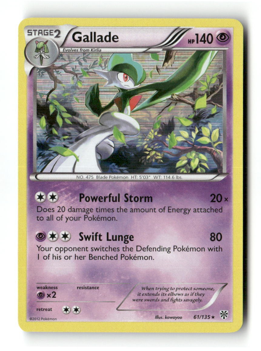 Gallade 61/135 Holo R Plasma Storm Pokemon NM