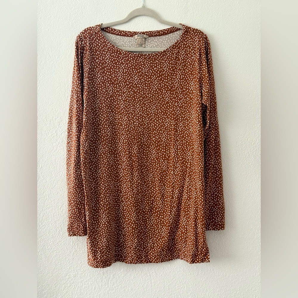 Duluth Trading Co Rust Patterned Long Sleeve  Tun… - image 1