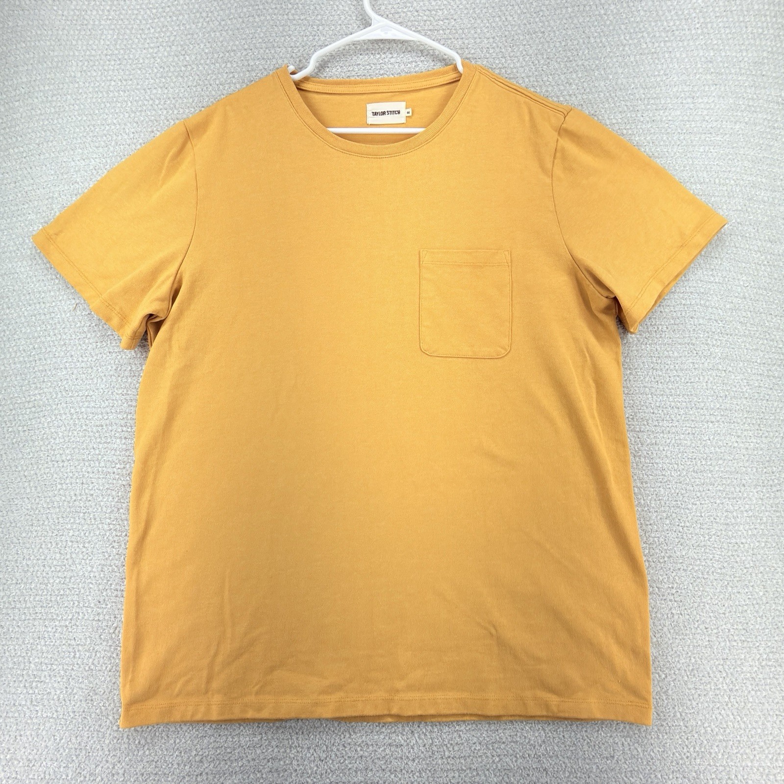 Taylor Stitch Pocket T-Shirt Mens 44 XL Yellow The Heavy Bag Short Sleeve Casual