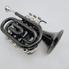 New Arrival MINI Trumpet B Flat Black Nickel Plated Brass Instrument With Case