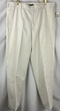 IZOD American Chino Classic Leg Pants Men 36 Light Beige Flat Front Smooth Touch