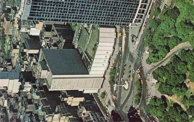 NEW YORK City USA Aerial view of Columbus Circle New York Coliseum and The Gulf 